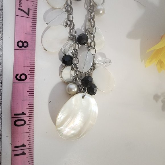 Fashion Silver Chain Necklace, Black and White, One size - Picture 13 of 13